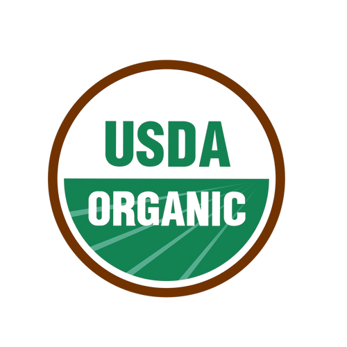 The USDA Organic logo signifies products that meet strict federal standards for organic farming and processing.